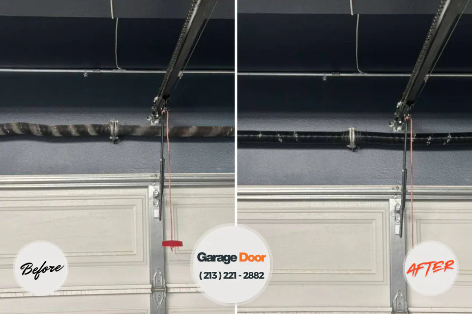 Before and after: garage door repair Chula Vista, CA